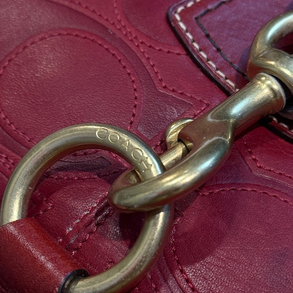 Rare Coach Burgundy Leather Shoulder Bag with Tassel - Picture 11 of 11